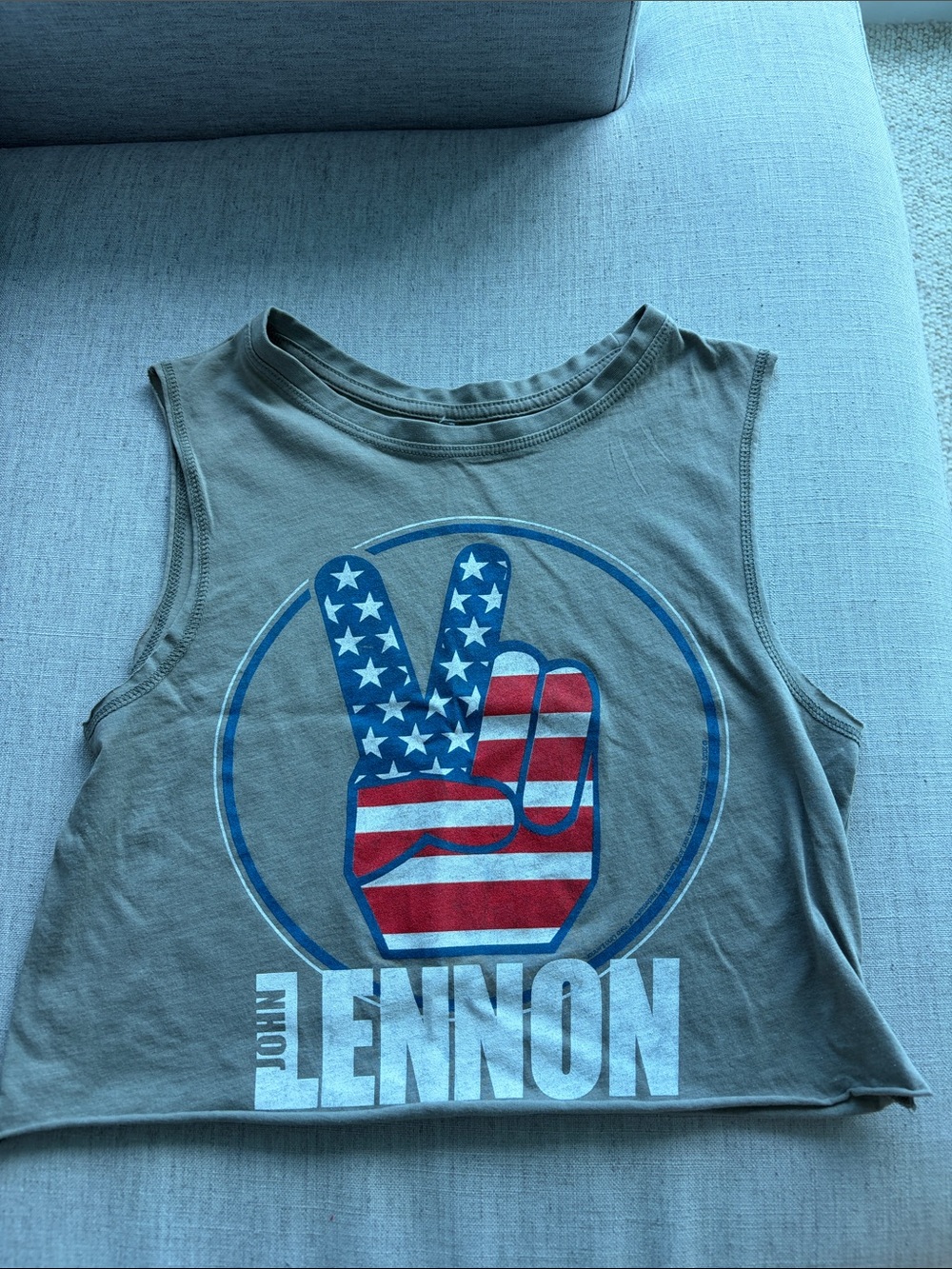 Gray Graphic Crop Tank